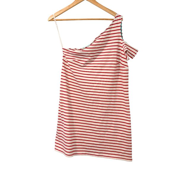Maeve for Anthropologie One-Shoulder Cotton Dress – Size Medium Coastal Chic - Picture 3 of 6